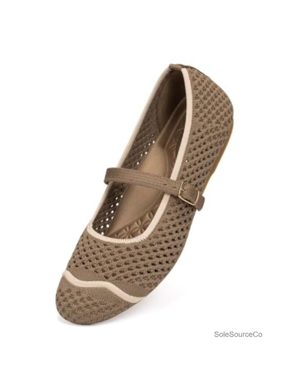 Women's Mesh Mary Jane Flats Slip-On Knitted Comfort Shoes